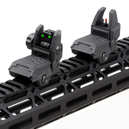 TS1 Flip up Battle Iron Sights Front and Rear Sights For Picatinny Rail（With optical fiber）