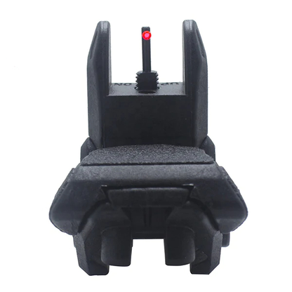 TS2 Polymer Black Fiber Optics Iron Sights Flip-up Front and Rear Sights with Red and Green Dots Fit Picatinny Weaver Rails