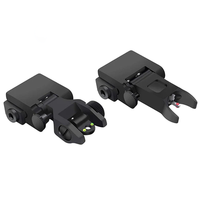 IS1 Tactical Fiber Optics Low Profile Flip up Iron Sight with Front Red Dot Sight and Rear Green Dot Sight