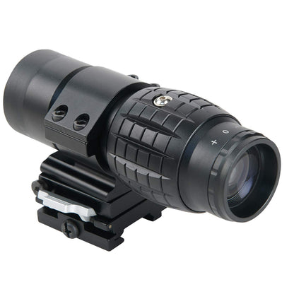 ‎BBRAND 3X MAGNIFIER FLIP TO SIDE SCOPE 3X30MM RIFLE MAGNIFIER WITH QD MOUNT AND LEN COVERS - OPTICREV