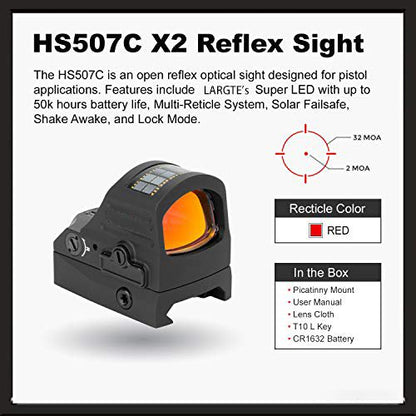 HS507C-X2 CLASSIC MULTI RETICLE RED DOT SIGHT (BLACK) - OPTICREV